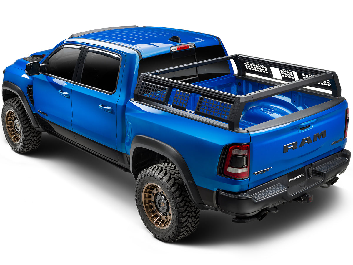 RealTruck 14-24 Toyota Tundra 5.6ft. Bed (w/Utility Track Sys) GoRack Overland Truck Rack - Black - 9650101 - front view