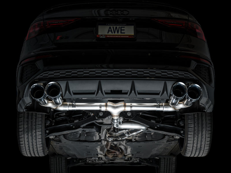AWE 22-24 Audi 8Y S3 Track Edition Exhaust  - Chrome Silver Tips - 3020-42897