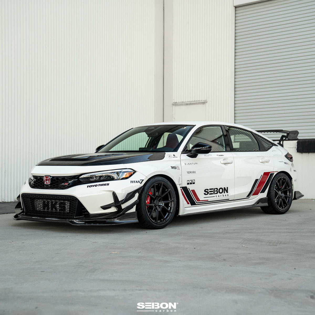 Seibon 23-24 Honda Civic Type-R Carbon Front Bumper Canards - FBC23HDCVR