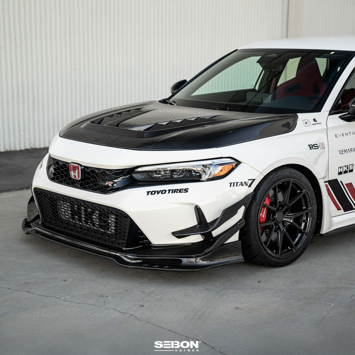 Seibon 23-24 Honda Civic Type-R Carbon Front Bumper Canards - FBC23HDCVR