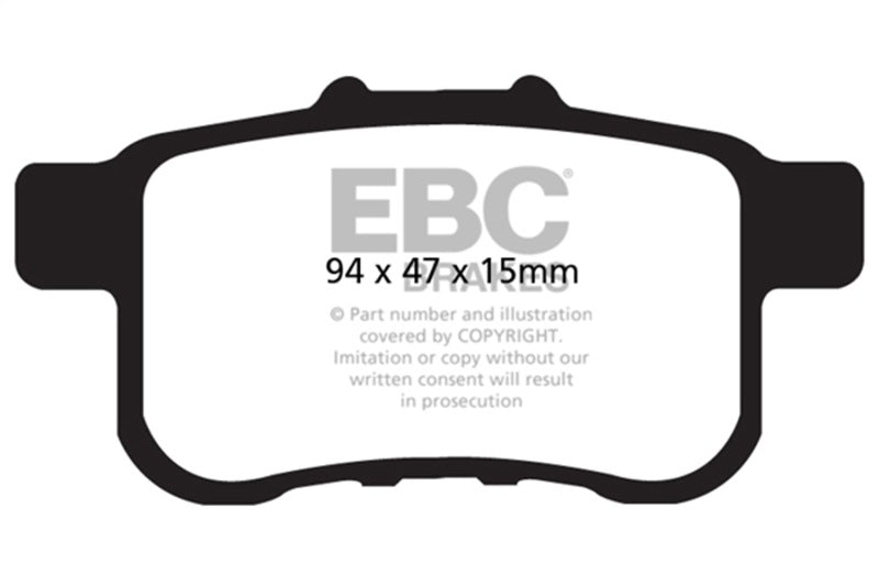 EBC 09-14 Acura TSX 2.4 Yellowstuff Rear Brake Pads - DP41987R
