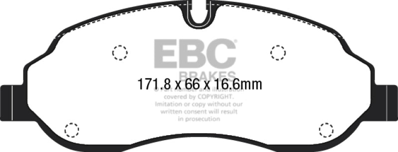 EBC 2015+ Ford Transit 150 SRW Yellowstuff Front Brake Pads - DP42221R