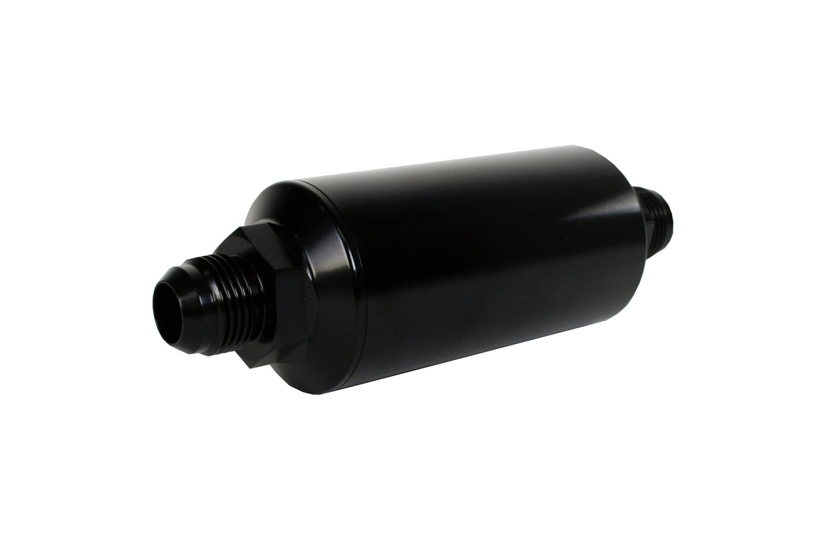 Aeromotive In-Line Filter - (AN -10 Male) 40 Micron Stainless Mesh Element Bright Dip Black Finish - 12388