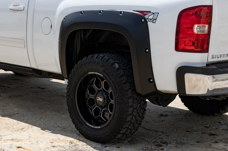 Rough Country - Pocket Fender Flares - 6'7" & 8' Bed - Blue Granite - Chevy Silverado 1500/2500HD/3500HD (07-14) - F-C10714B-836