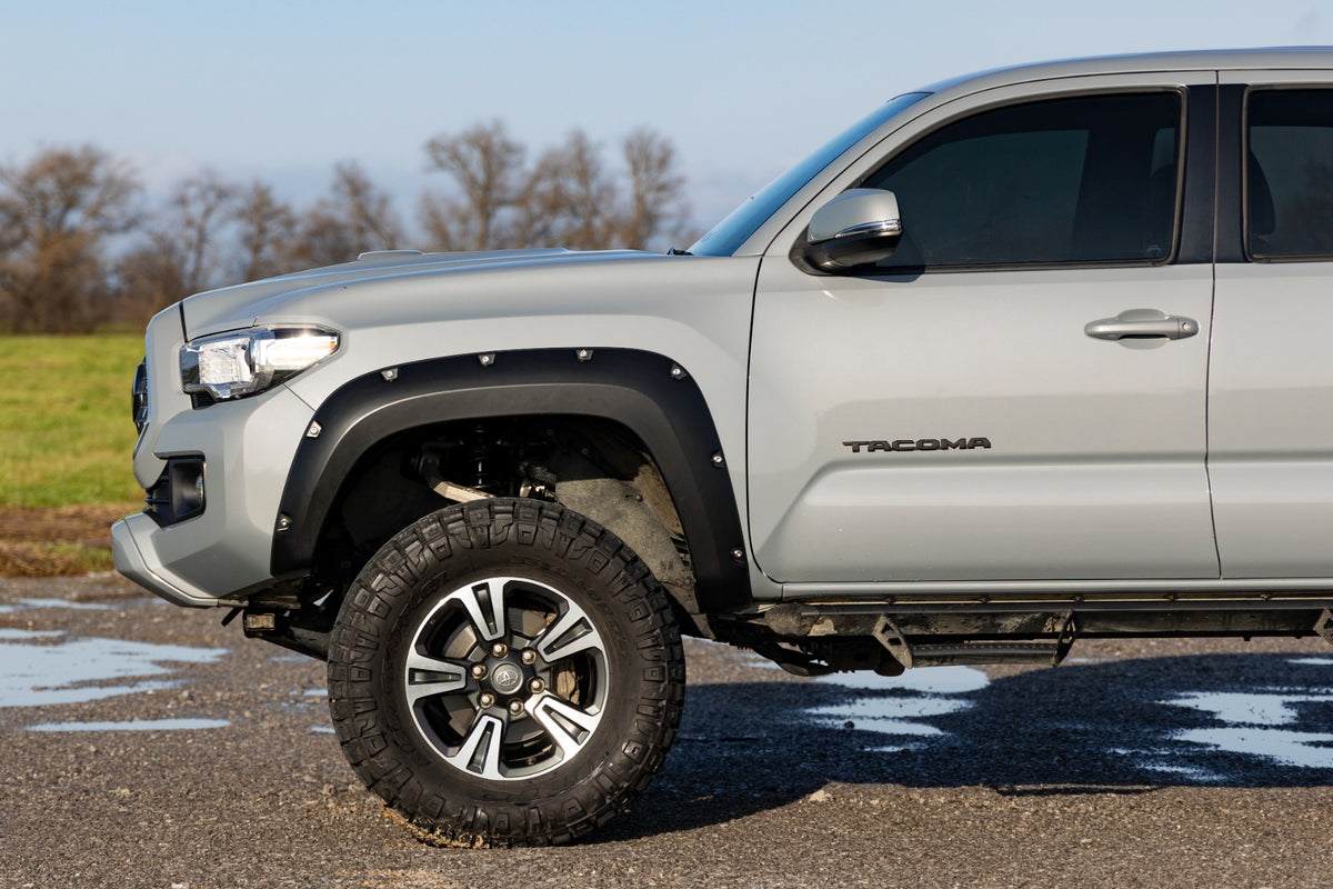 Rough Country - Pocket Fender Flares - 1J9 Celestial Silver Metallic - Toyota Tacoma (16-23) - F-T11621A-1J9 for 2016-2023 To