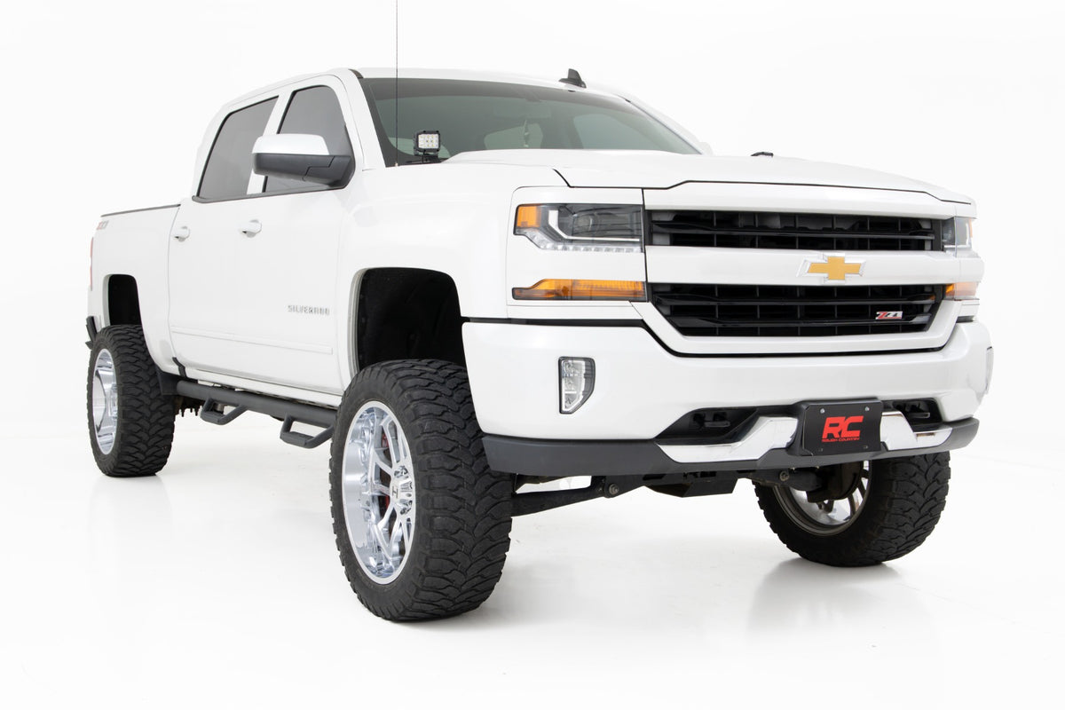 Rough Country - LED Ditch Light Kit - 2in Black Pair - Flood - Chevy/GMC 1500 (14-18 & Classic) - 71053 for 2014-2018 Chevrol