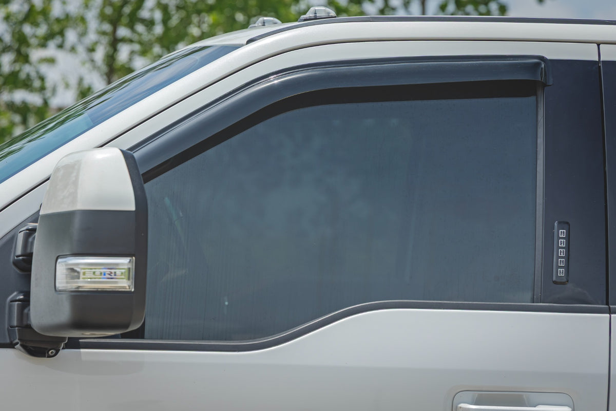 Rough Country - Side Window Deflectors - Tape On Rain Guard - Ford F-150 (17-24) F-250 (15-24) - 931524 by Rough Country - in