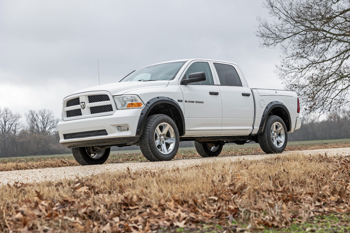 Rough Country - Pocket Fender Flares - GW7 Bright White - Ram 1500 2WD/4WD (2010-2018 & Classic) - F-D10911B-GW7 for 2019-202