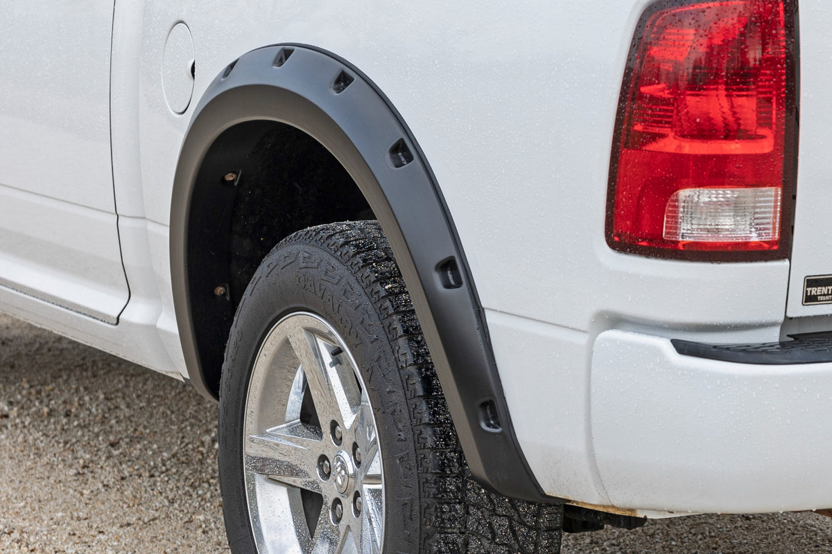 Rough Country - Pocket Fender Flares - GW7 Bright White - Ram 1500 2WD/4WD (2010-2018 & Classic) - F-D10911B-GW7 for 2019-202