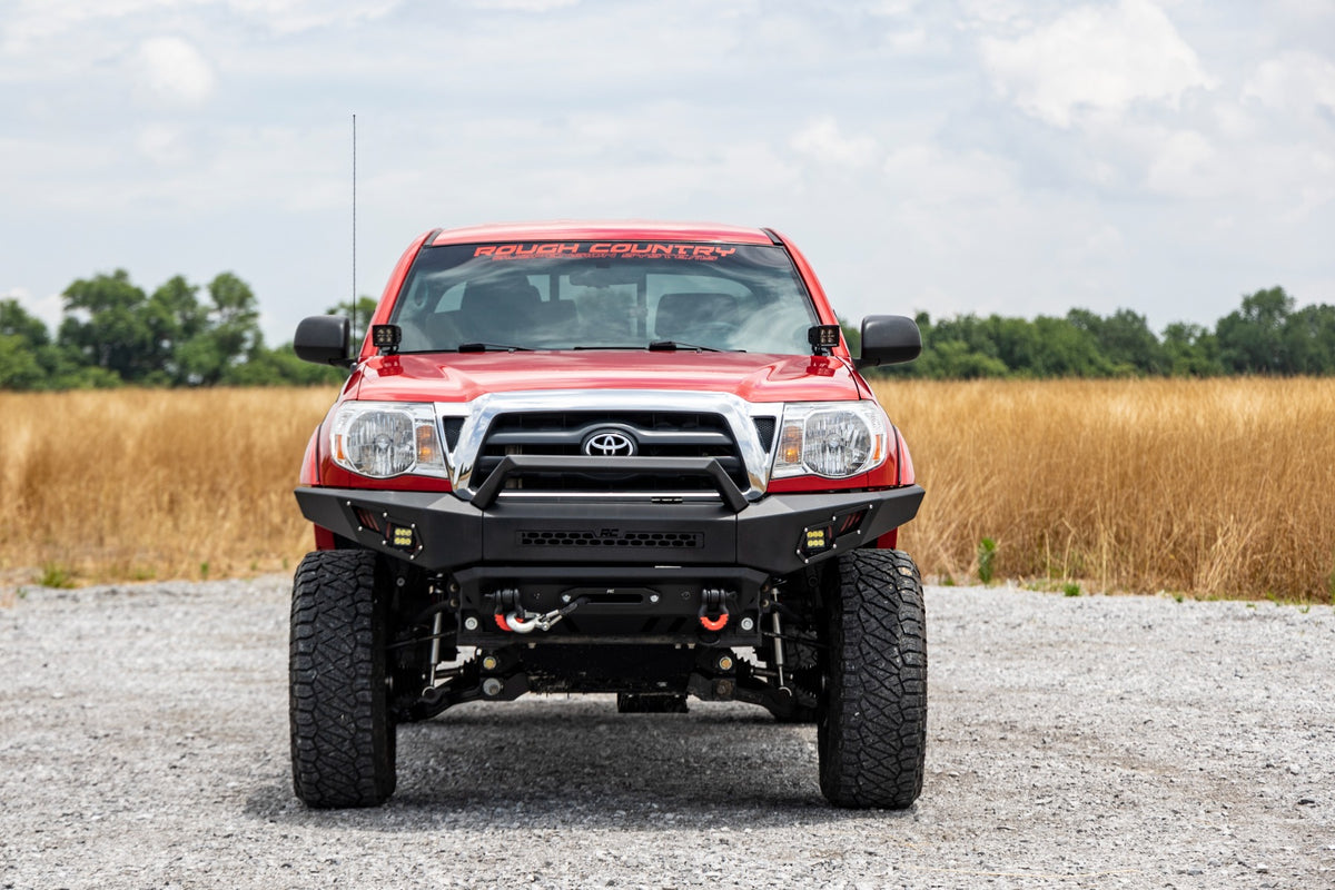 Rough Country - LED Light Kit - Ditch Mount - Black Series Round - 3.5 Inch - Amber DRL - Toyota Tacoma (05-15) - 71092 for 2