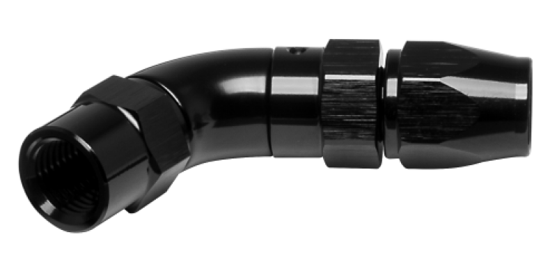 Vibrant -3AN 45 Degree High Flow Hose End Fitting for PTFE Lined Flex Hose - Aluminum - 28403