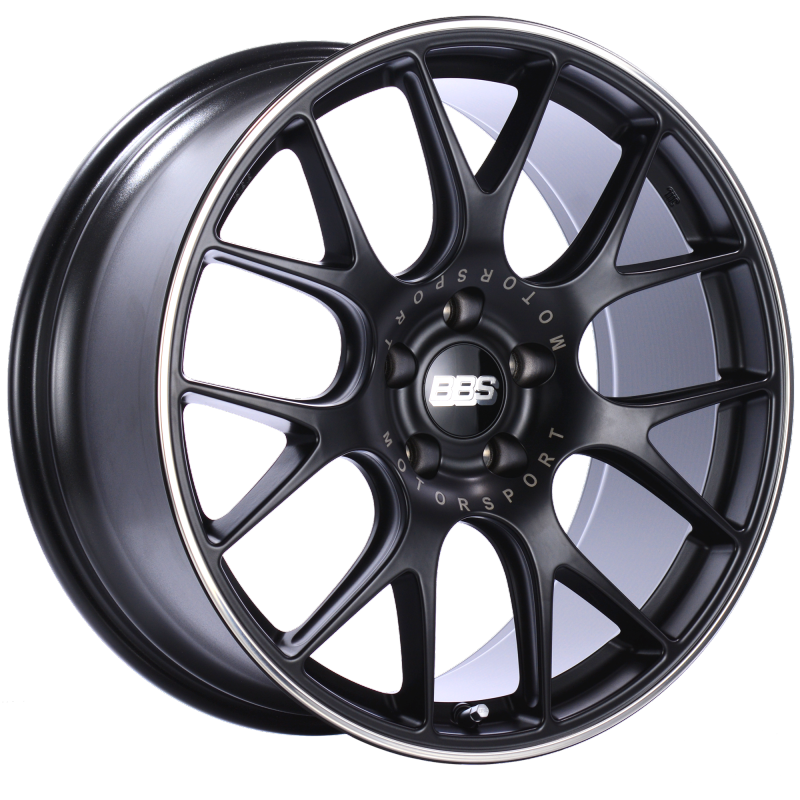 BBS CH-R 20x9 5x112 ET25 Satin Black Polished Rim Protector Wheel -82mm PFS/Clip Required - CH102BPO