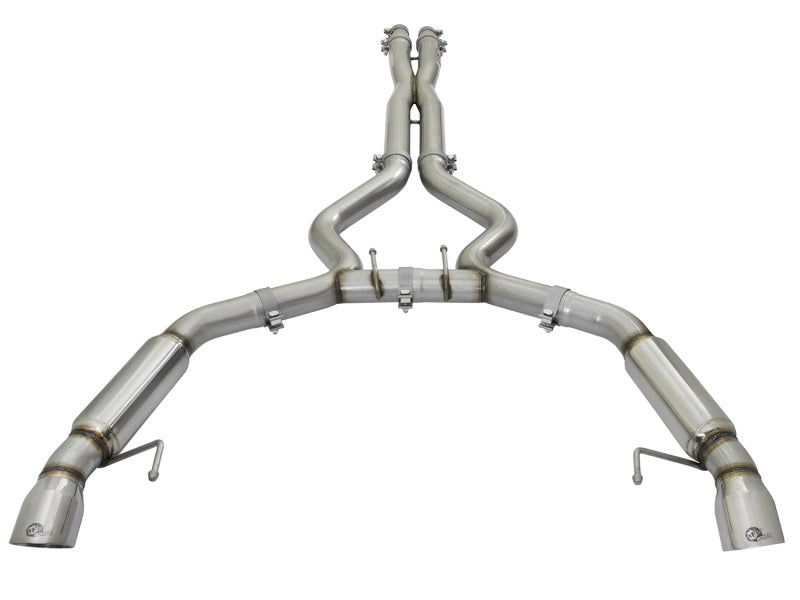 aFe MACHForce XP 3in Aggressive Toned Cat-Back Exhausts w/ Polished Tips 15-17 Ford Mustang V6/V8 - 49-33088-P