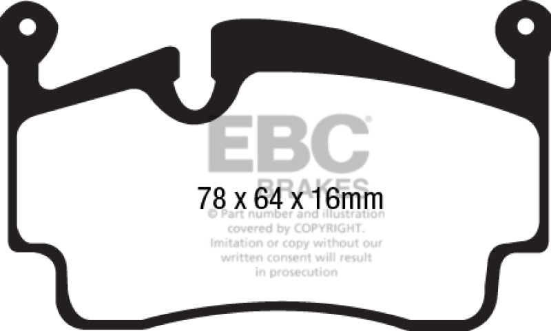 EBC 05-09 Porsche 911 (997) (Cast Iron Rotor only) 3.6 Carrera 2 Sport Bluestuff Rear Brake Pads - DP52216NDX