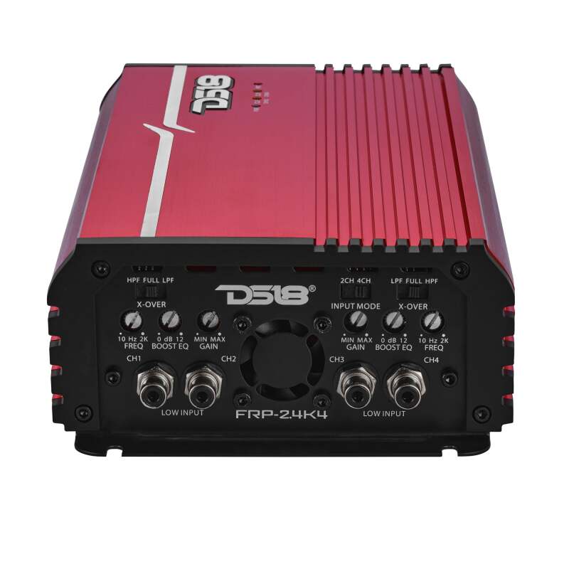 DS18 4-Channel Class-D Amp Stereo Full-Range 4 x 250 W RMS at4 ohm- Red - FRP-2.4K4/RD - rear view