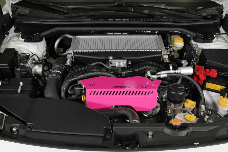 Perrin 2022+ Subaru WRX Pulley Cover - Hyper Pink - PSP-ENG-153HP