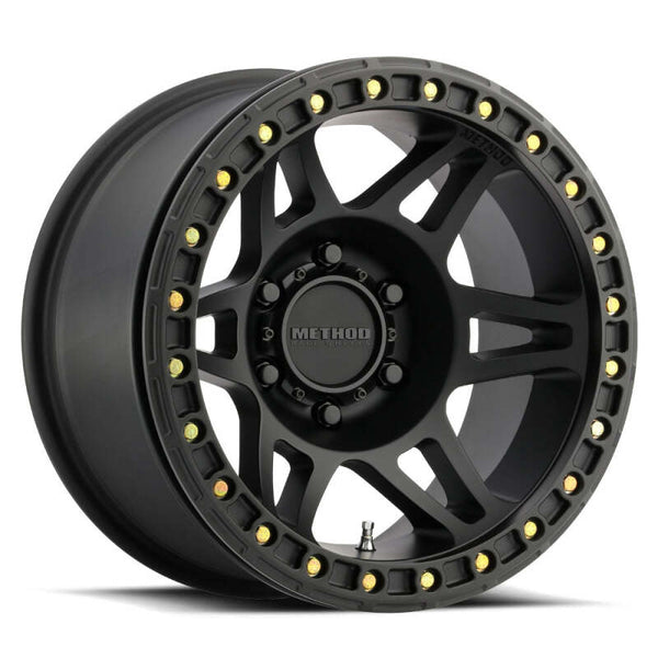Method MR106 Beadlock 17x9 -44mm Offset 8x6.5 130.81mm CB Matte Black w/BH-H36125 Wheel - MR10679080544B by Method Wheels