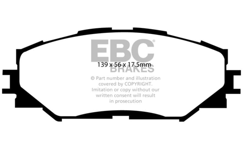 EBC 10-12 Lexus HS250h 2.4 Hybrid Greenstuff Front Brake Pads - DP21791