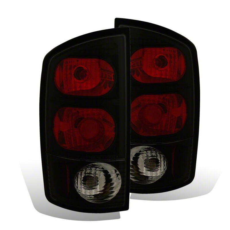 Raxiom 02-05 Dodge RAM 1500 Axial Series Tail Lights- Black Housing- Dark Smoked Lens - R110167 - front view