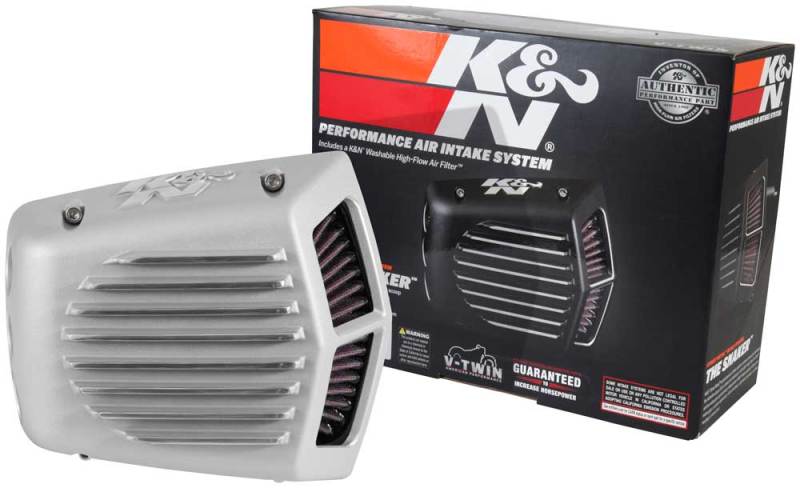 K&amp;N Street Metal Intake System 08-16 Harley Davidson Shaker Silver H/D Touring Models - RK-3951S
