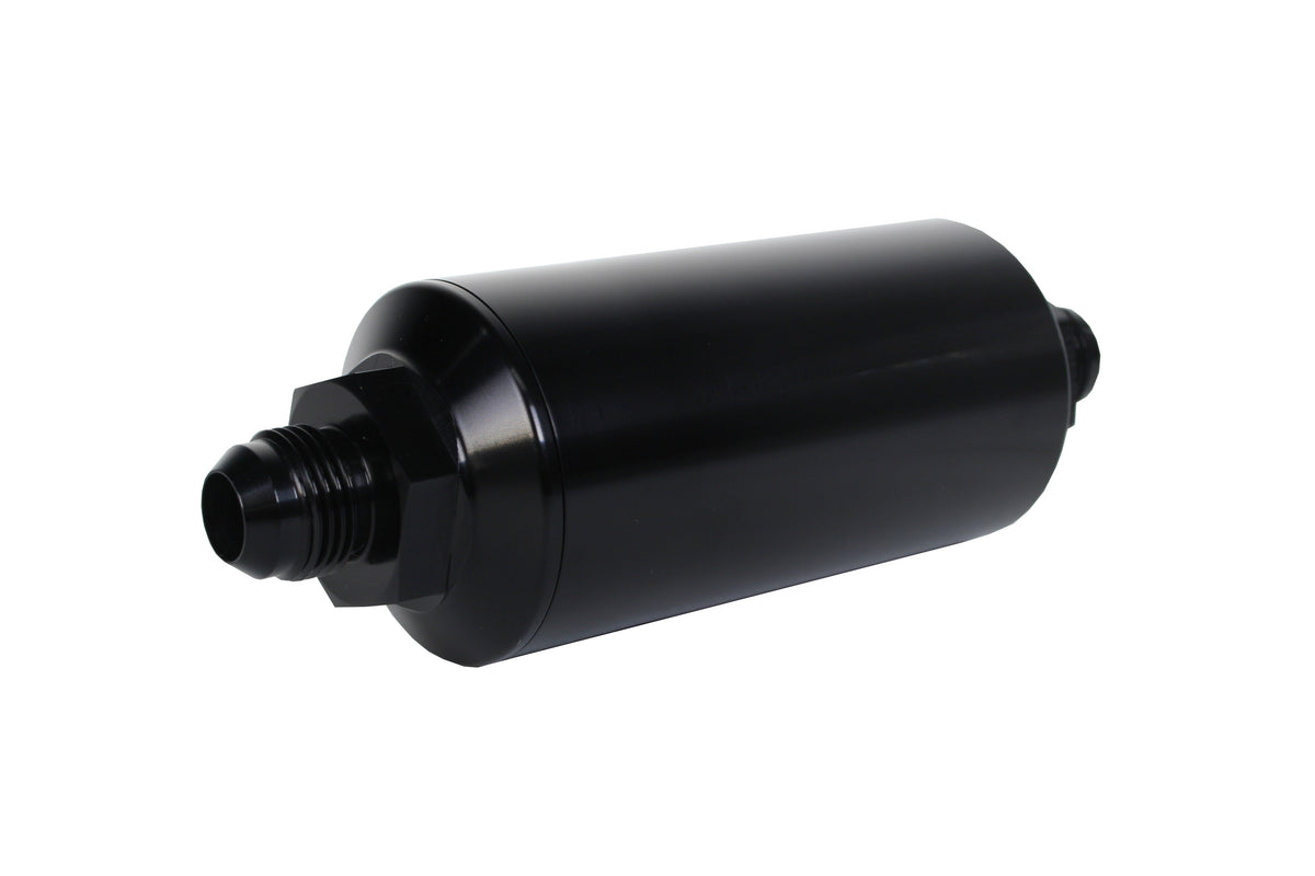 Aeromotive In-Line Filter - AN-08 size Male - 10 Micron Microglass Element - Bright-Dip Black - 12375