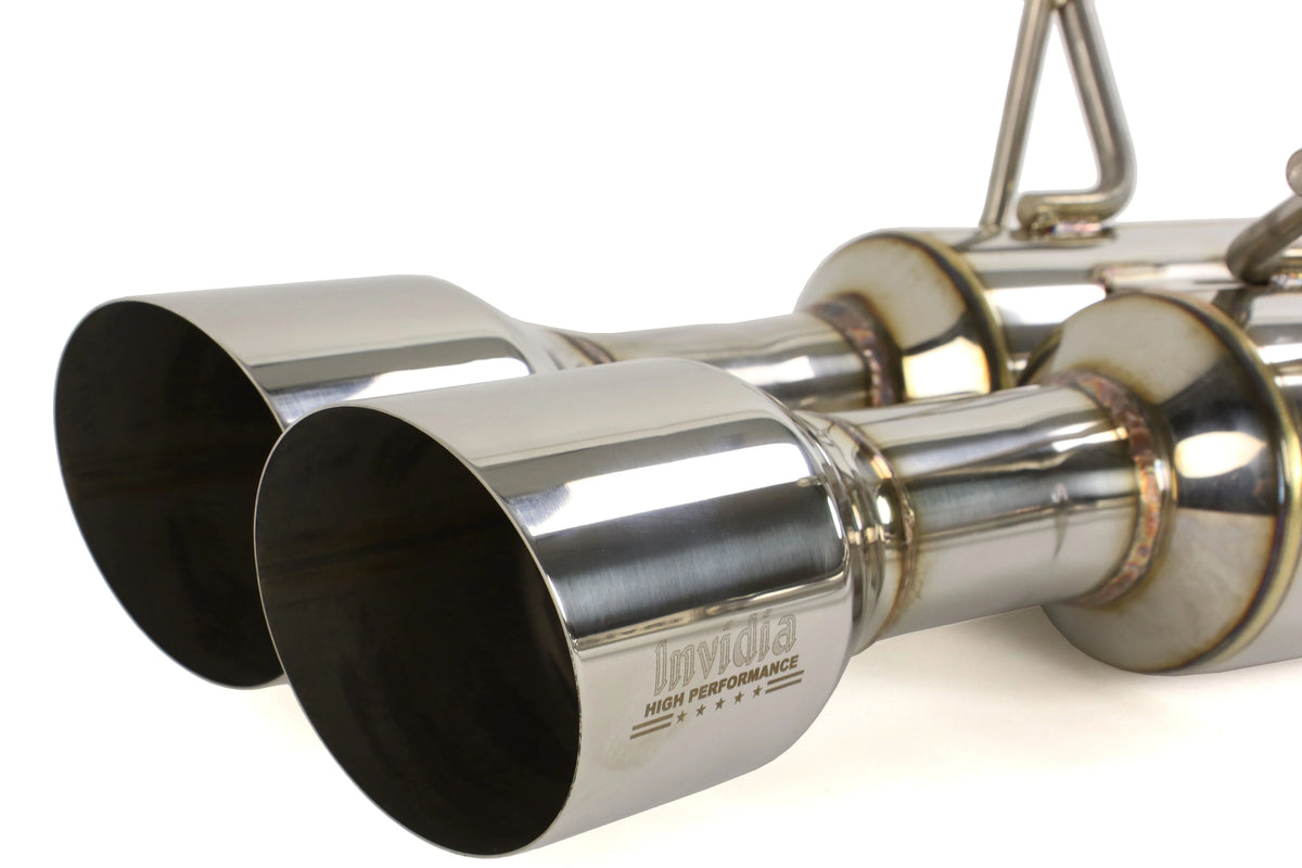 Invidia 11-14 Subaru WRX/STI Sedan Gemini/R400 Single Layer Quad Stainless Steel Tip Catback Exhaust - HS11STIGM4SS