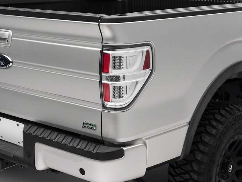 Raxiom 09-14 Ford F-150 Styleside G2 LED Tail Lights- Chrome Housing- Clear Lens - T542857 - front view