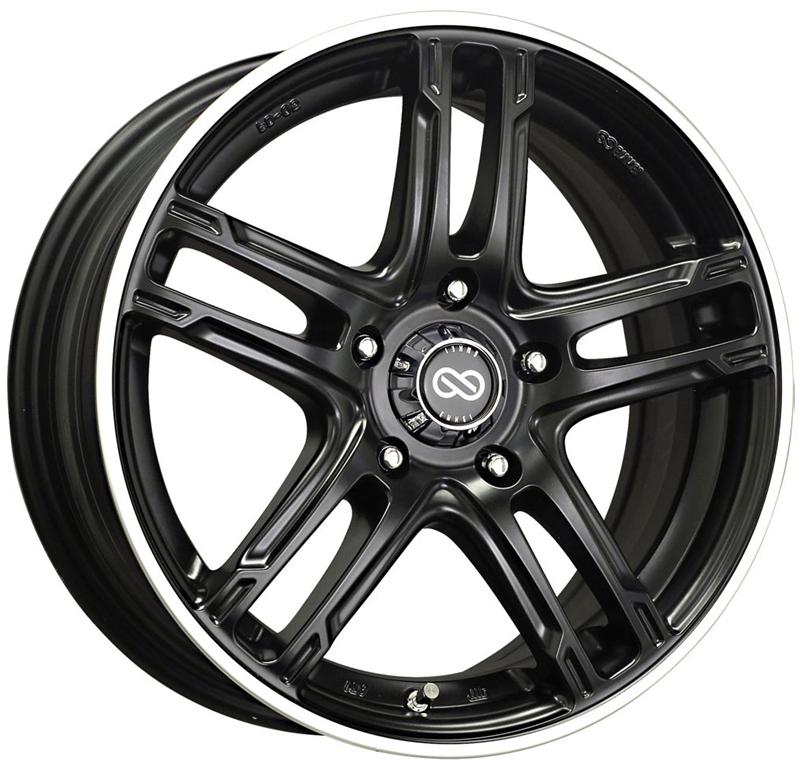 Enkei FD-05 18x7.5 5x100 53mm Offset 72.6 Bore Dia Black Machined Wheel - 434-875-8053BKM