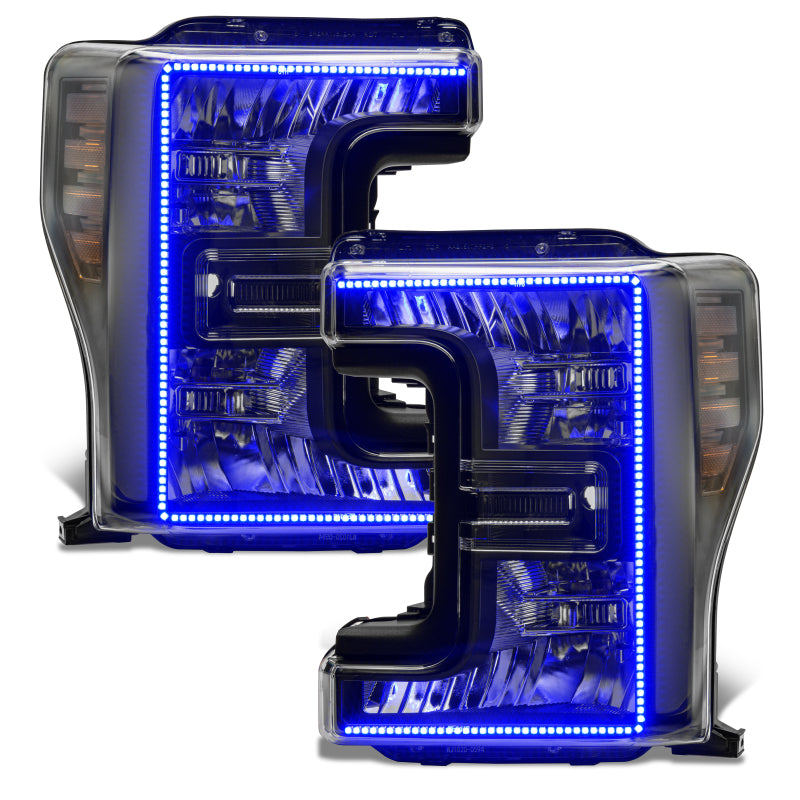 Oracle 17-19 Ford F-250 SD Dynamic Pre-Assembled Headlights - Halogen - Black Edition - SEE WARRANTY - 8203-332