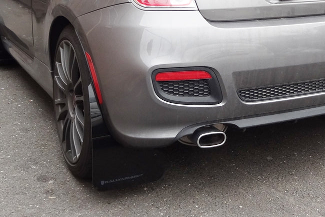 Rally Armor 12-18 Fiat 500 (Pop/Sport/Lounge/Abarth) Black UR Mud Flap w/ Red Logo - MF25-UR-BLK/RD