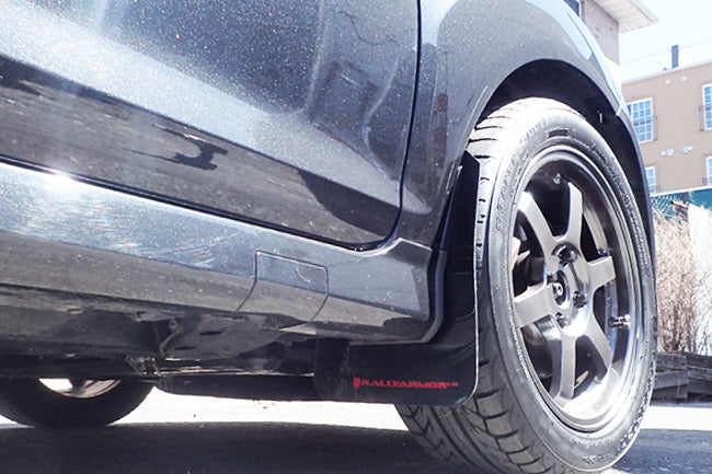 Rally Armor 13-19 USDM Ford Fiesta ST Black UR Mud Flap w/ Red Logo - MF29-UR-BLK/RD
