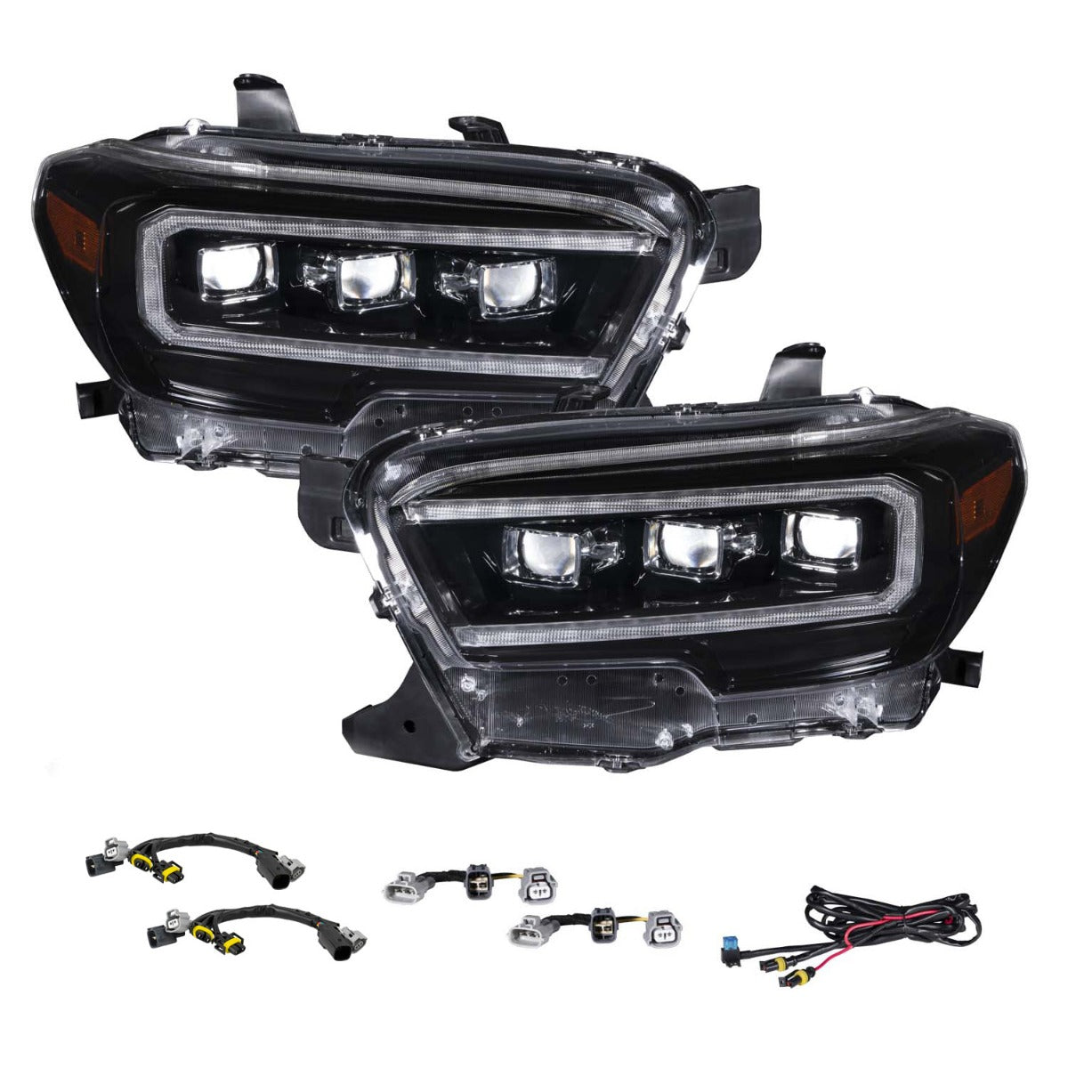 Form Lighting 2016-2023 Toyota Tacoma LED Projector Headlights with Selectable DRL Chrome (Pair) - FL0112