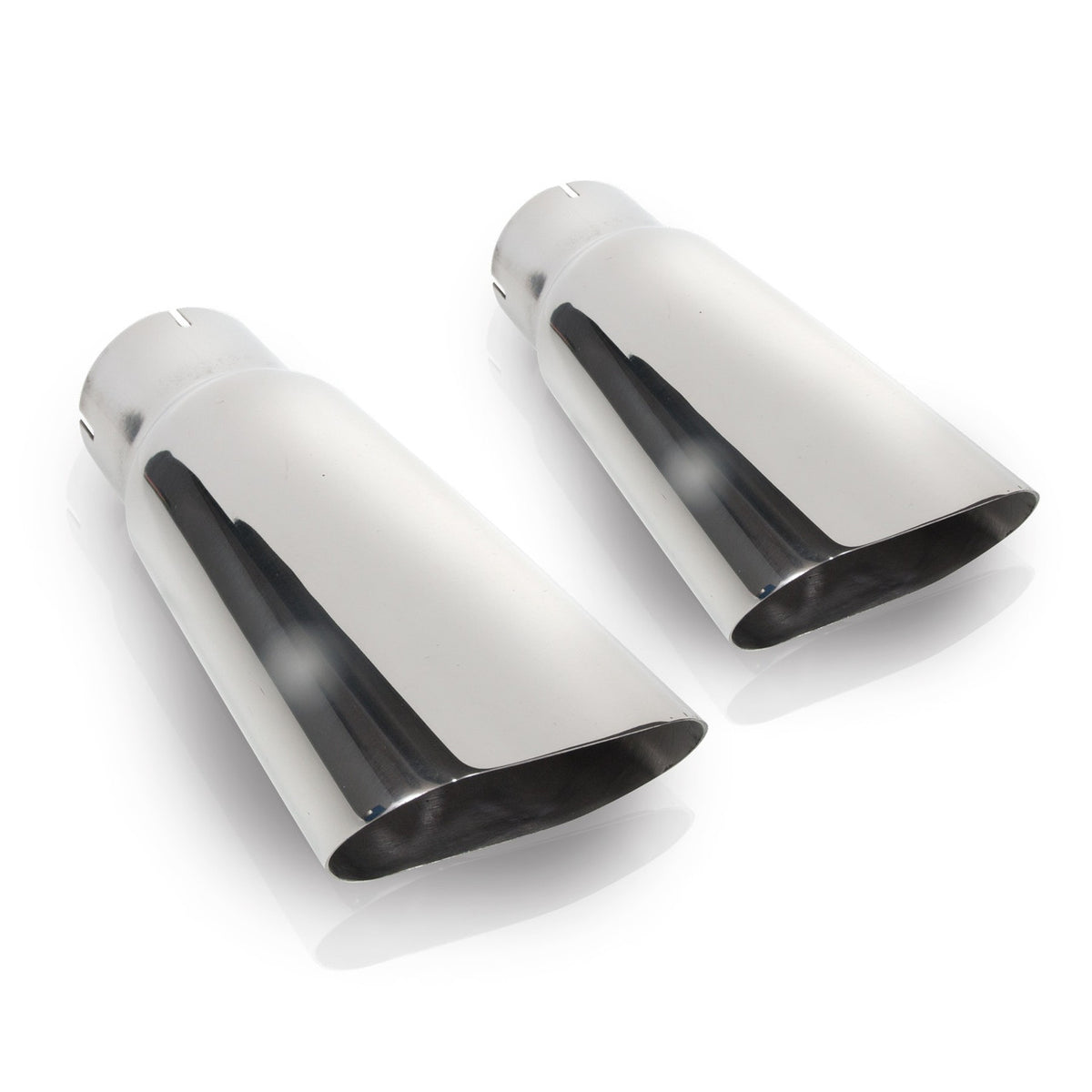 Stainless Works - Flat Oval Style Polished Exhaust Tips 304 Stainless Steel - 7090225