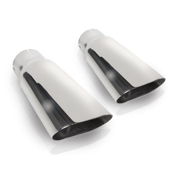 Stainless Works - Flat Oval Style Polished Exhaust Tips 304 Stainless Steel - 7090225