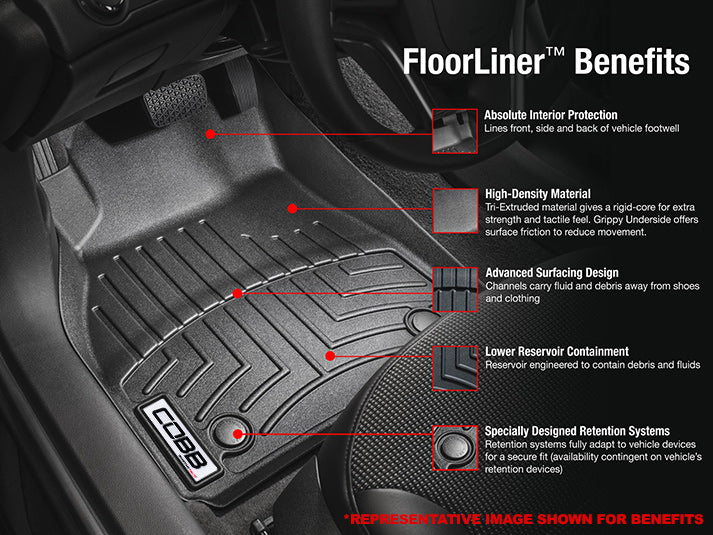 COBB 15-21 Subaru WRX / STI Front FloorLiner by WeatherTech - Black - WT444391