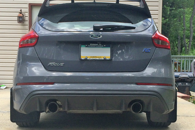Rally Armor 12-19 Ford Focus (Incl. ST) / 16-19 RS Nitrous Blue UR Mud Flap w/ White Logo - MF27-UR-NBL/WH