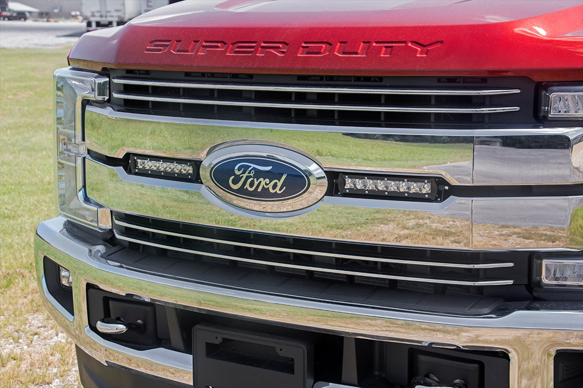 LED Light Kit | Grille Mount | 8&quot; Chrome Pair | Ford F-250 Super Duty (17-19)