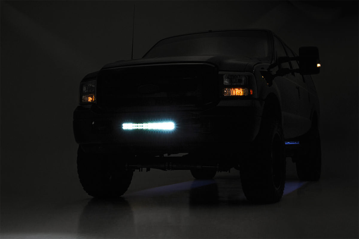 LED Light Kit | Bumper Mount | 2&quot; Black Dual Row | Amber DRL | Ford F-250/F-350 Super Duty (05-07)