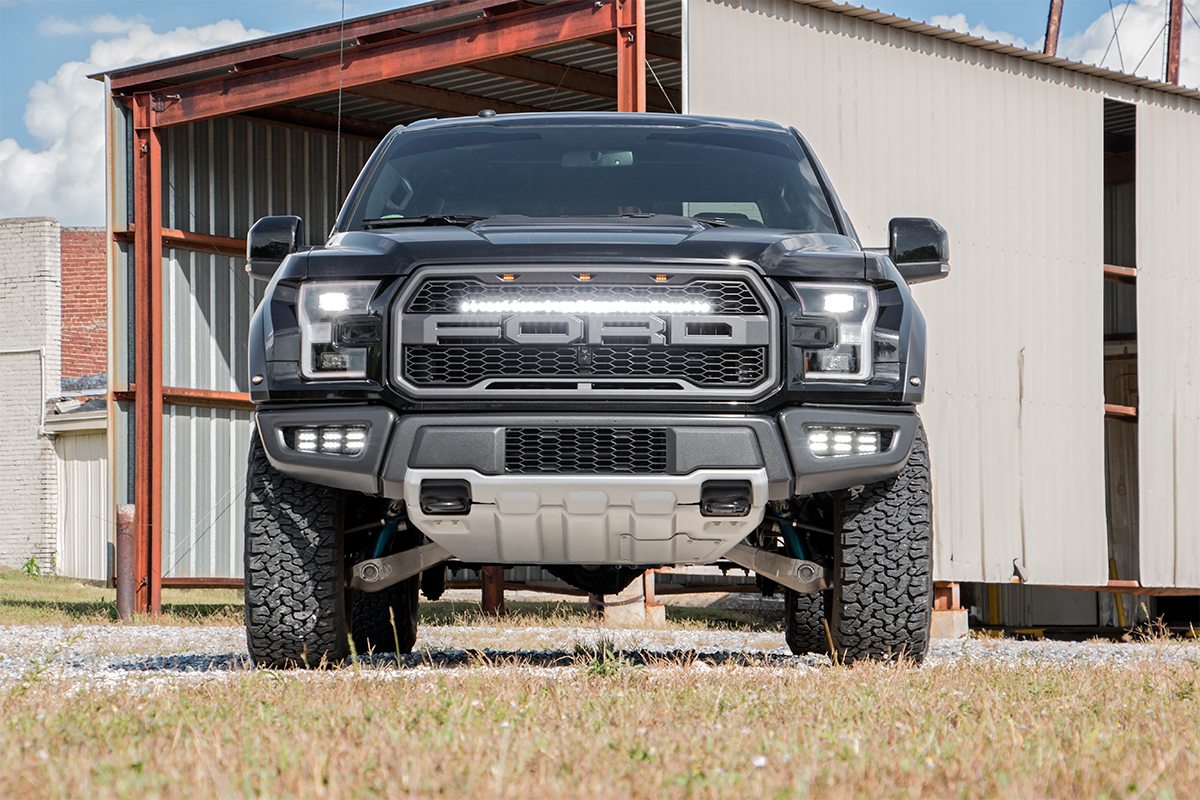 LED Light Kit | Fog Mount | Triple 2&quot; Black Pair | White DRL | Ford Raptor (17-20)