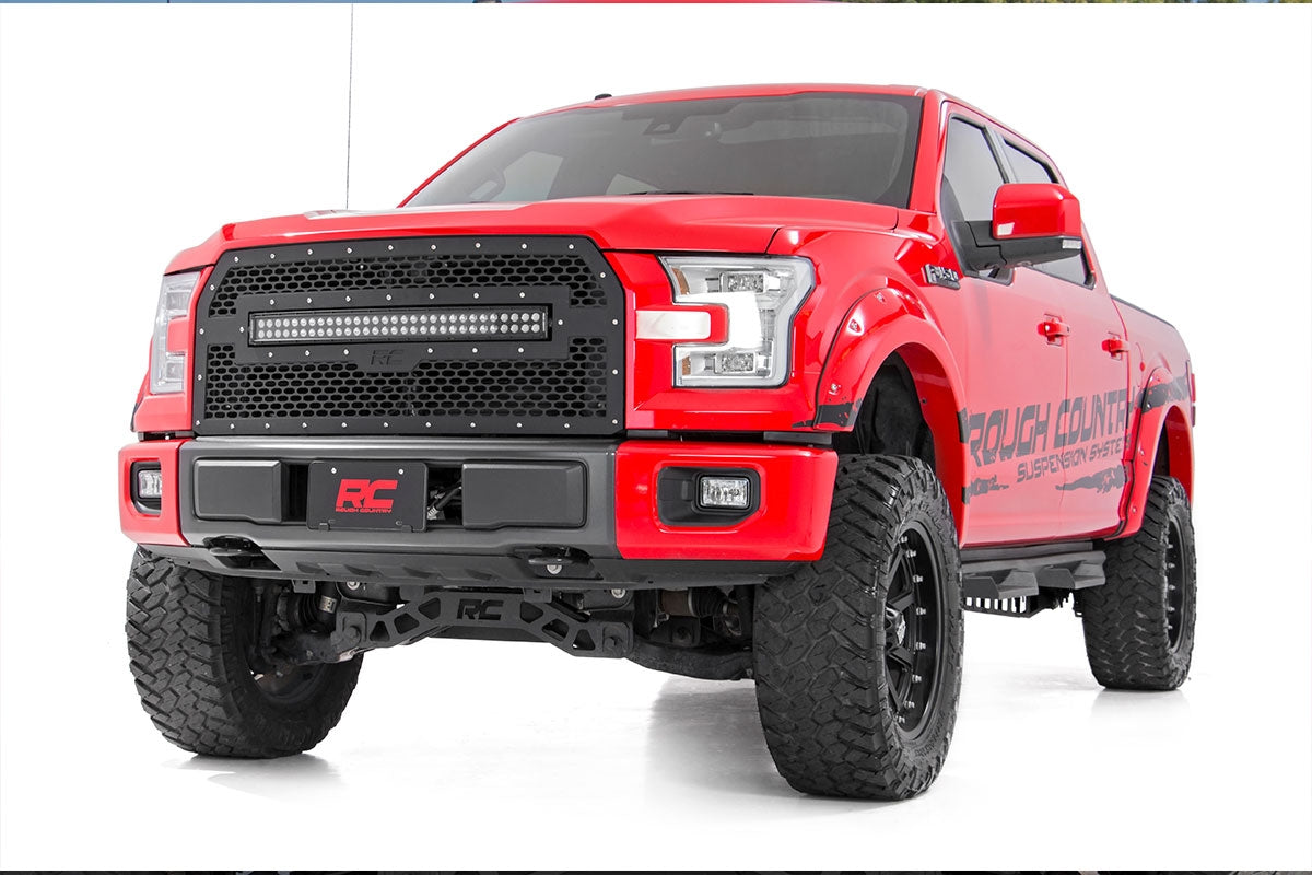 Mesh Grille | 30&quot; Dual Row LED | Black Ser | Ford F-150 2WD/4WD (2015-2017)