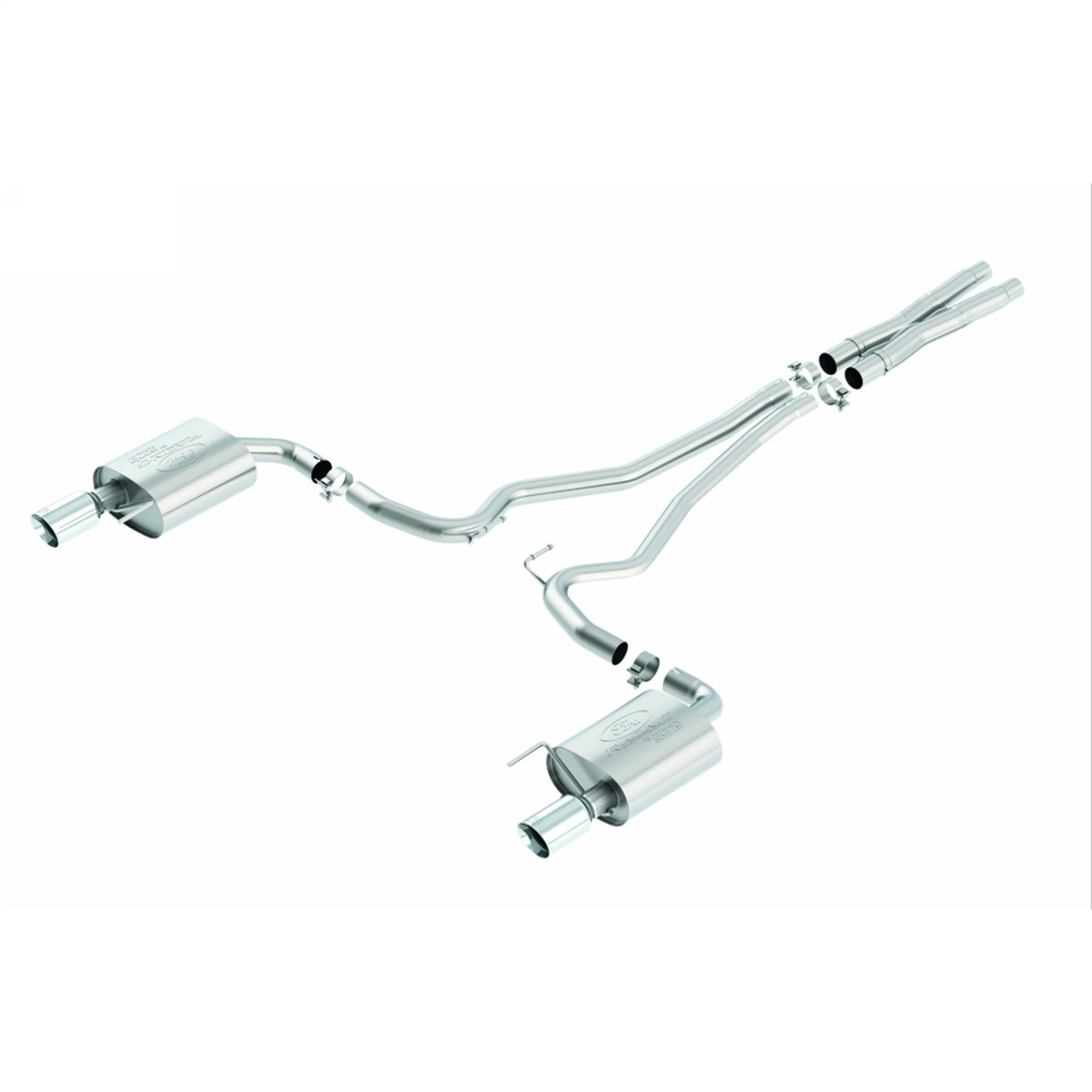 Ford Performance 2015-2017 Mustang GT 5.0L Cat Back Sport Exhaust System-Chrome Tips (FRPM-5200-M8SC)