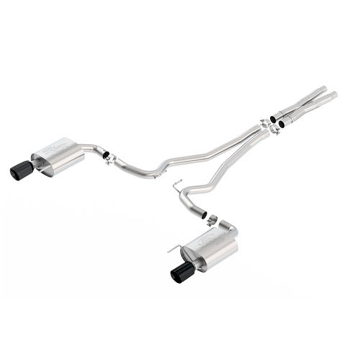 Ford Performance 2015-2017 Mustang GT 5.0L Cat Back Touring Exhaust System-Black Chrome Tips (FRPM-5200-M8TB)