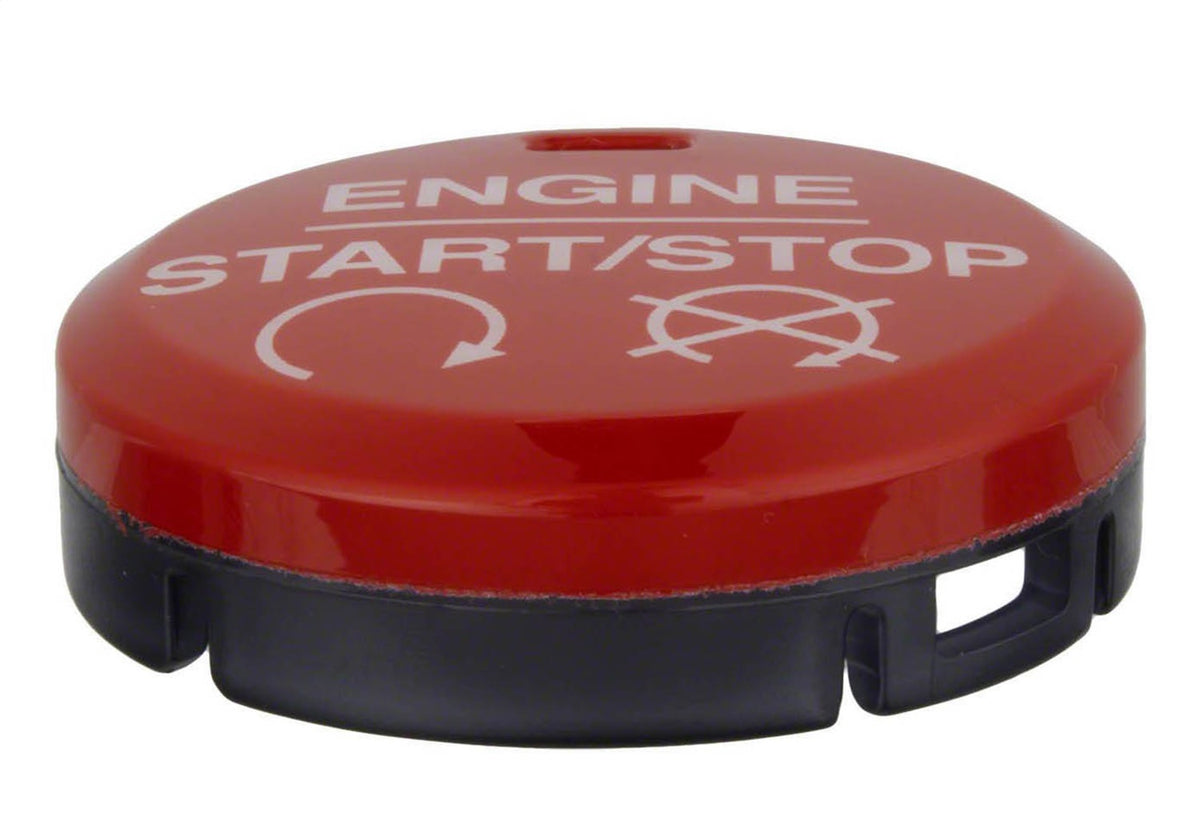 Ford Performance 2015-2017 Mustang Red Starter Button Installation Kit — in use (FRPM-10B776-MR)