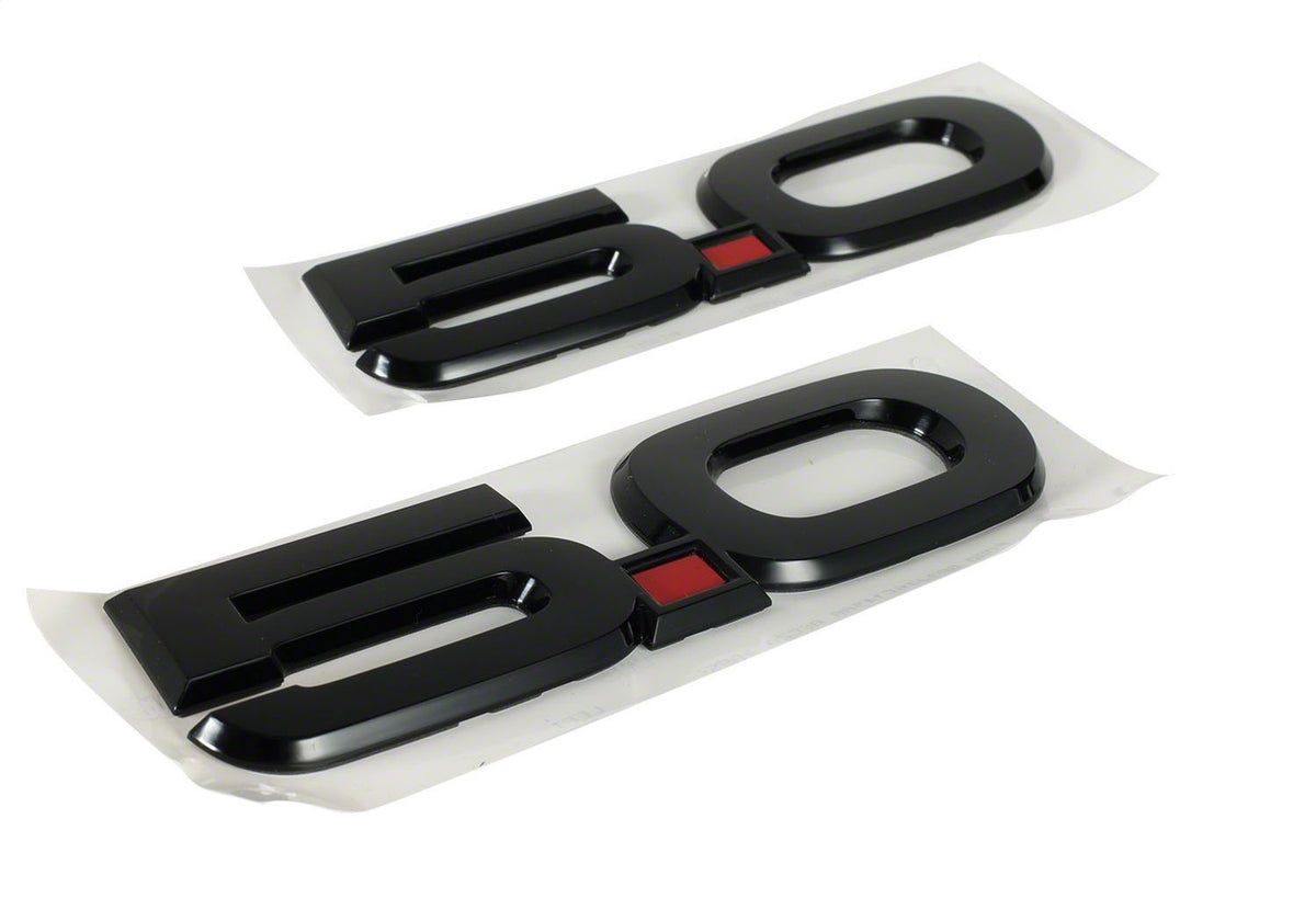 Ford Performance 2015-2023 Mustang 5.0L Fender Emblems/Badges-Black-Pair — alternate view (FRPM-1447-M50AB)