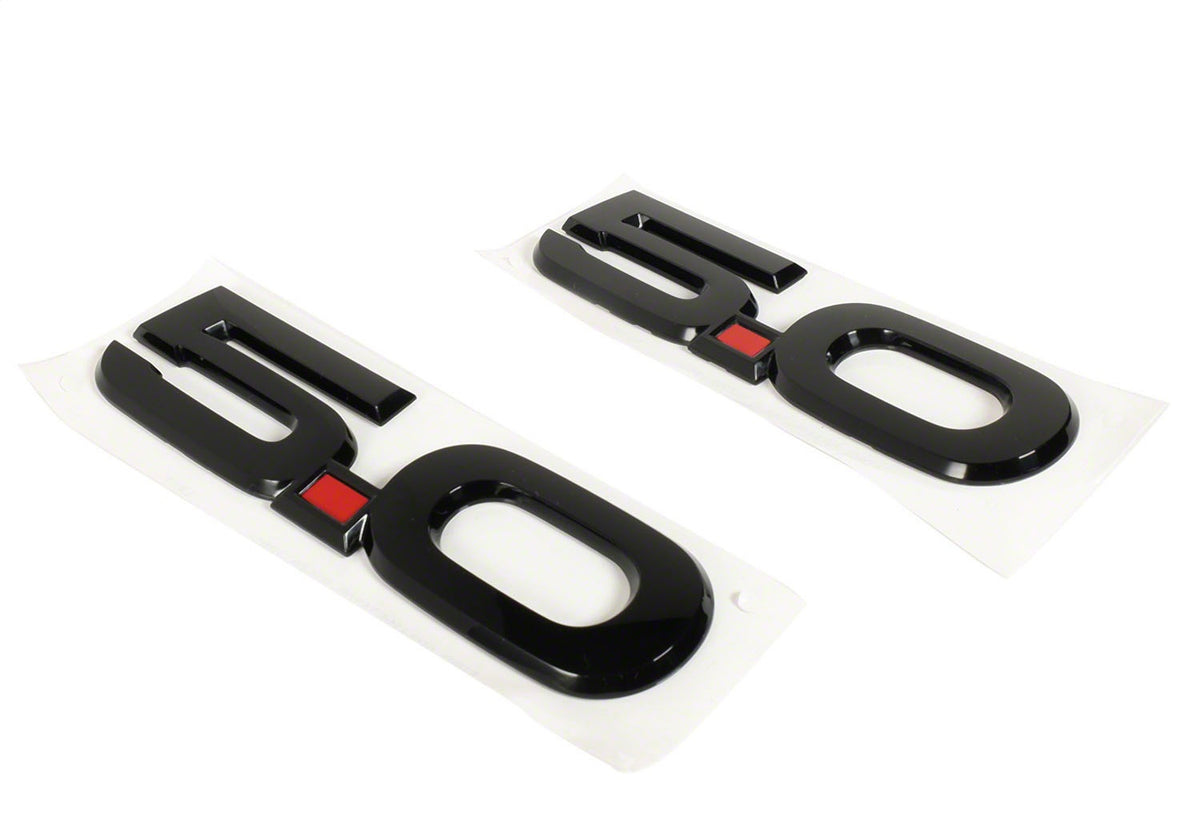 Ford Performance 2015-2023 Mustang 5.0L Fender Emblems/Badges-Black-Pair — in use (FRPM-1447-M50AB)