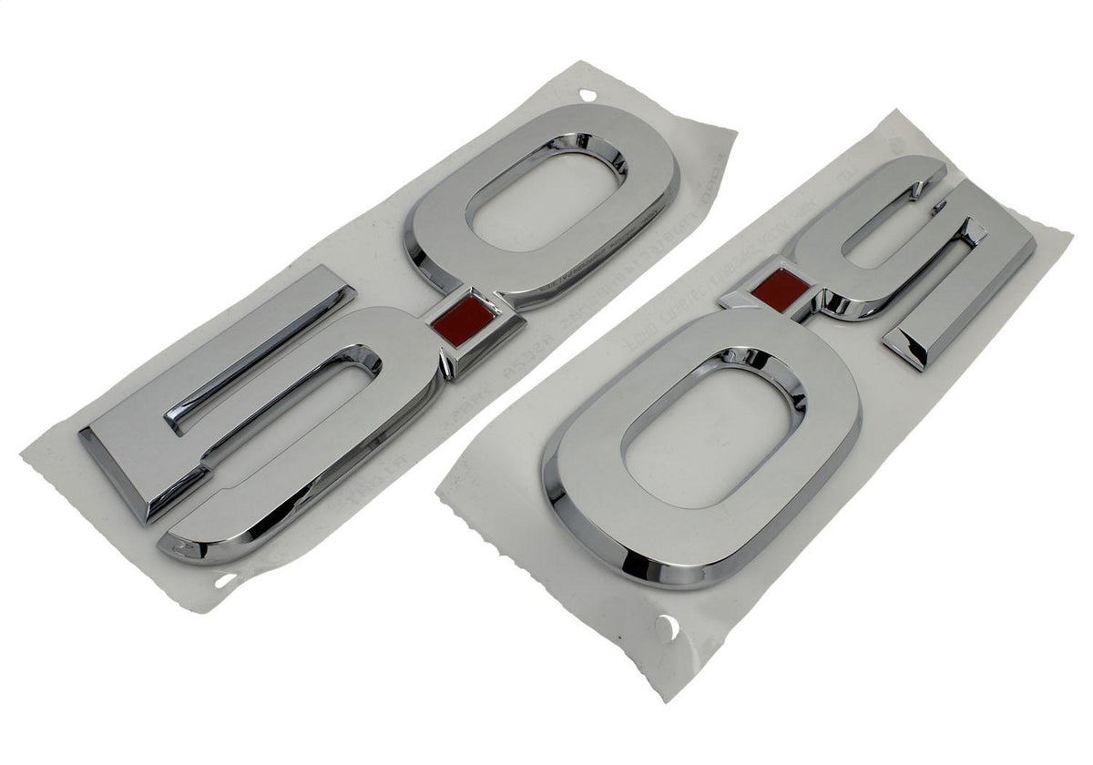 Ford Performance 2015-2023 Mustang 5.0L Fender Emblems/Badges-Chrome-Pair — detail (FRPM-1447-M50A)