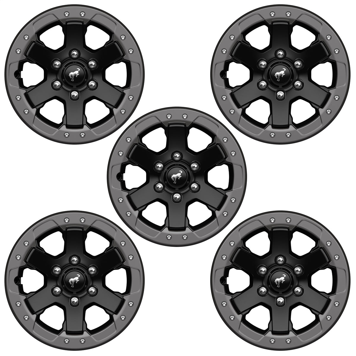 Ford Performance 2021-2024 Bronco 17" X 8" Beadlock Capable Wheel Kit-Badlands (FRPM-1007K-DC178B)
