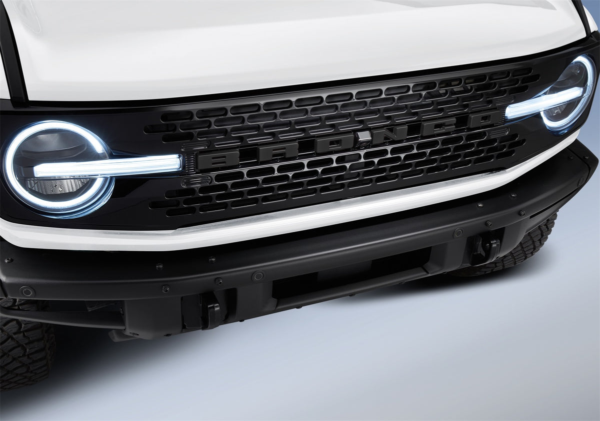 Ford Performance 2021-2025 Bronco Grille Lettering Overlay Kit-Black — alternate view (FRPM-1447-BLMB)