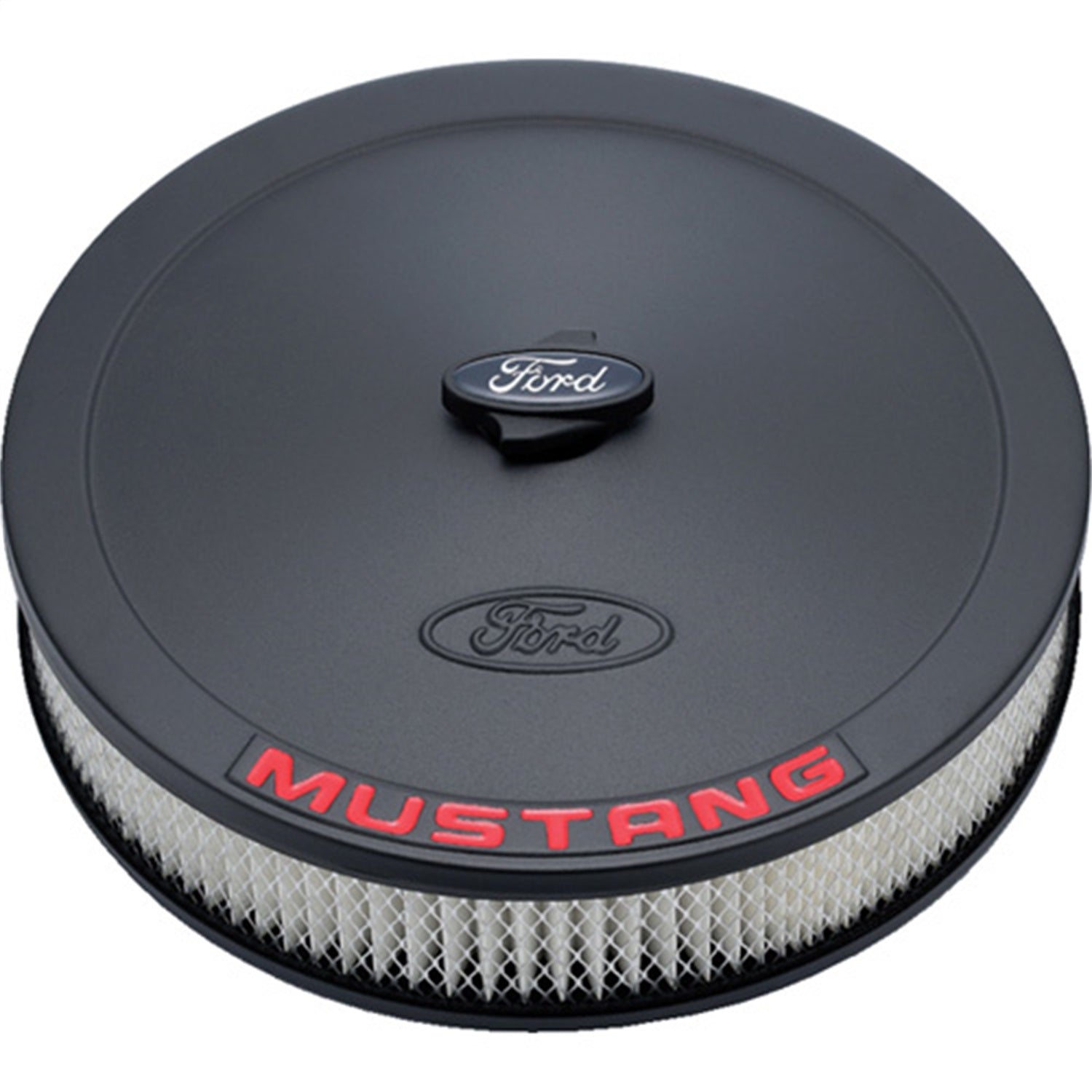 Ford Performance Air Cleaner Kit: Black Crinkle Finish, Red Mustang Emblem (FRP302-362)