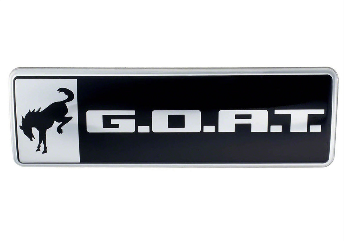 Ford Performance Bronco/Bronco Sport G.O.A.T. Badge-Black/Chrome — additional view (FRPM-1447-GOAT)